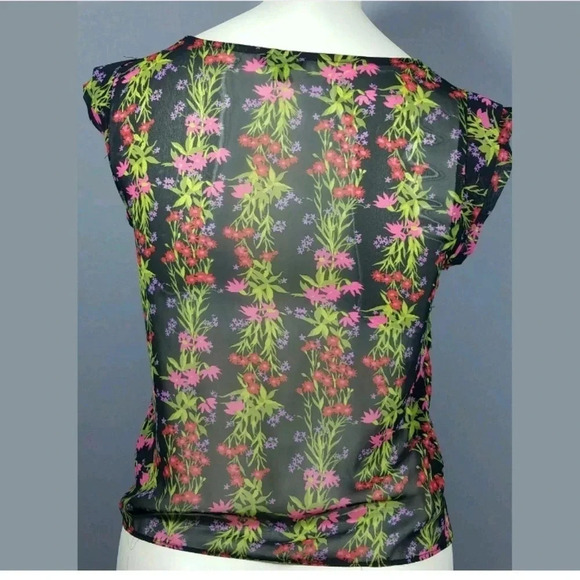 Lily White Top Blouse #5303 Size Small Floral - Picture 3 of 5
